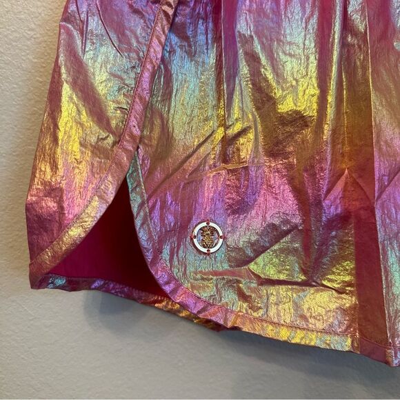 Simply Southern Metallic Pink Athletic Shorts with Elastic Waistband - Picture 2 of 5
